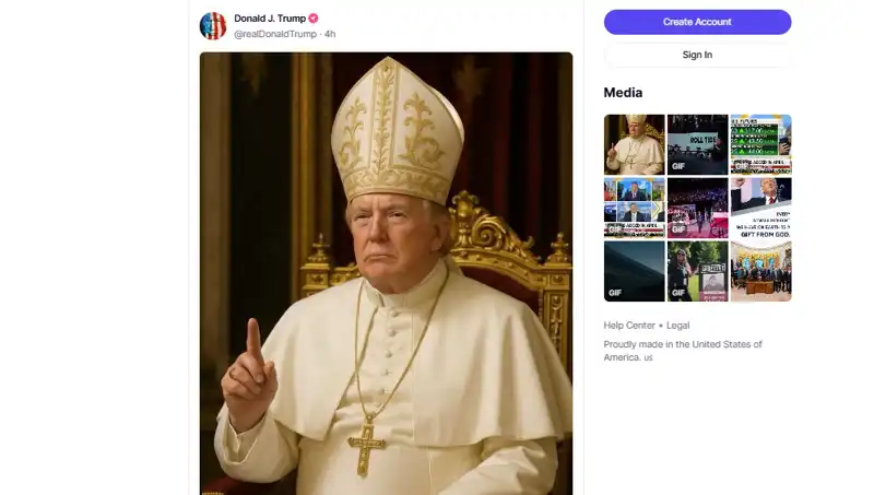 Trump, Papalık'tan İzin Alarak Kendi Fotoğrafını Paylaştı